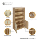Manhattan Comfort Sheridan Mid-Century Modern 31" Bookcase Cabinet in Natural (7-Shelf)