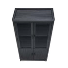 Manhattan Comfort Jodie Mid-Century Modern 31" Bookcase Cabinet in Charcoal Gray (6-Shelf)