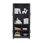 Manhattan Comfort Jodie Mid-Century Modern 31" Bookcase Cabinet in Charcoal Gray (6-Shelf)