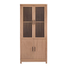 Manhattan Comfort Jodie Mid-Century Modern 31" Bookcase Cabinet in Maple (6-Shelf)