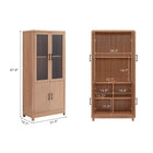 Manhattan Comfort Jodie Mid-Century Modern 31" Bookcase Cabinet in Maple (6-Shelf)
