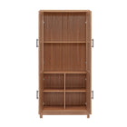 Manhattan Comfort Jodie Mid-Century Modern 31" Bookcase Cabinet in Maple (6-Shelf)