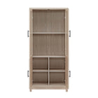 Manhattan Comfort Jodie Mid-Century Modern 31" Bookcase Cabinet in Whitewashed Oak (6-Shelf)
