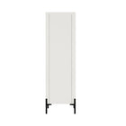 Manhattan Comfort Abbey Modern 32" Tempered Glass Bookcase Cabinet in Maple and Off White (4-Shelf)