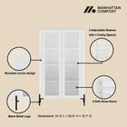 Manhattan Comfort Abbey Modern 32" Tempered Glass Bookcase Cabinet in White (4-Shelf)
