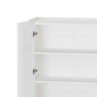 Manhattan Comfort Abbey Modern 32" Tempered Glass Bookcase Cabinet in White (4-Shelf)