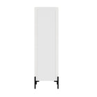 Manhattan Comfort Abbey Modern 32" Tempered Glass Bookcase Cabinet in White (4-Shelf)