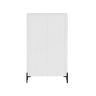Manhattan Comfort Abbey Modern 32" Tempered Glass Bookcase Cabinet in White (4-Shelf)