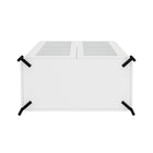 Manhattan Comfort Abbey Modern 32" Tempered Glass Bookcase Cabinet in White (4-Shelf)