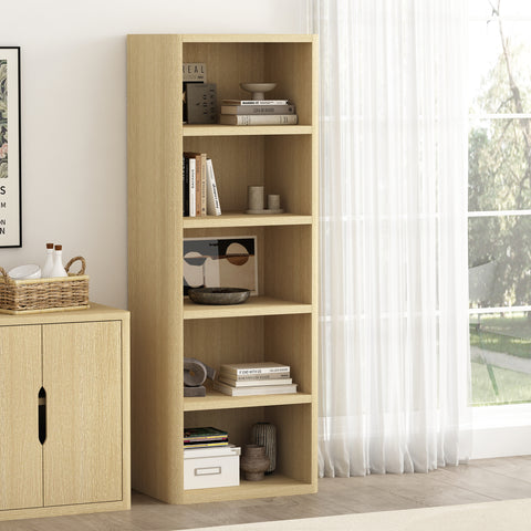 Manhattan Comfort Rivington Modern 28" Open Bookcase in Natural Oak