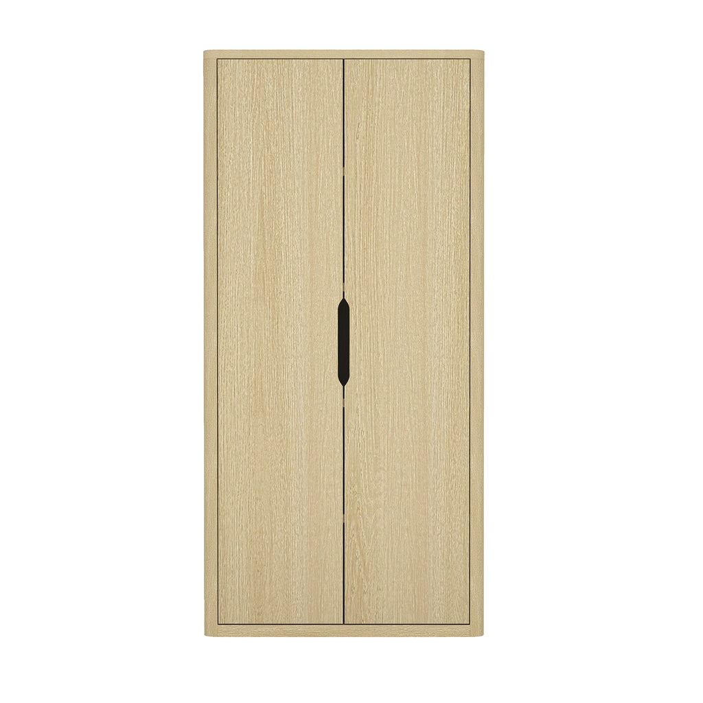 Manhattan Comfort Rivington Modern 38" Bookcase Cabinet in Natural Oak
