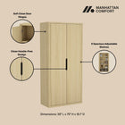 Manhattan Comfort Rivington Modern 38" Bookcase Cabinet in Natural Oak - BC004-NA