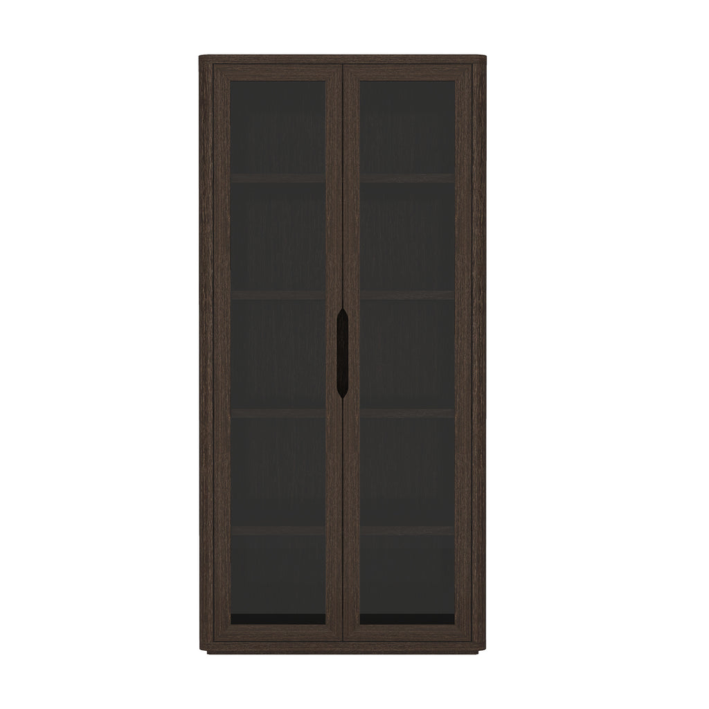Manhattan Comfort Rivington Modern 38" Bookcase Cabinet in Walnut