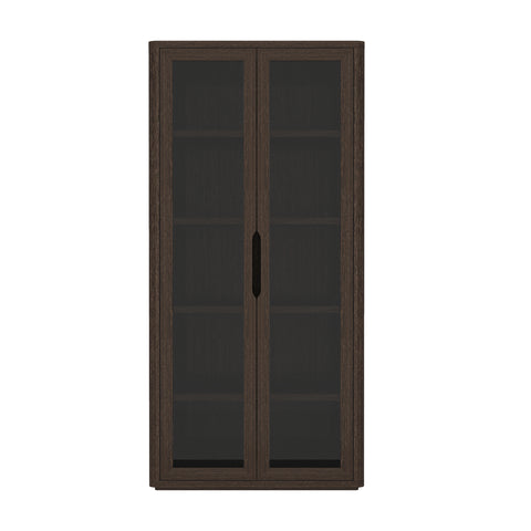 Manhattan Comfort Rivington Modern 38" Bookcase Cabinet in Walnut