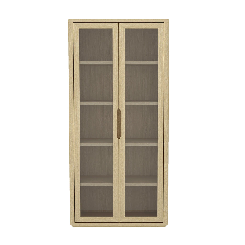 Manhattan Comfort Rivington Modern 38" Bookcase Cabinet in Natural Oak