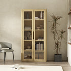 Manhattan Comfort Rivington Modern 38" Bookcase Cabinet in Natural Oak - BC005-NA