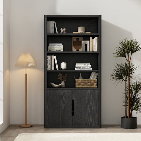 Manhattan Comfort Rivington Modern 40" Bookcase Cabinet in Black