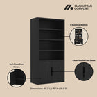Manhattan Comfort Rivington Modern 40" Bookcase Cabinet in Black