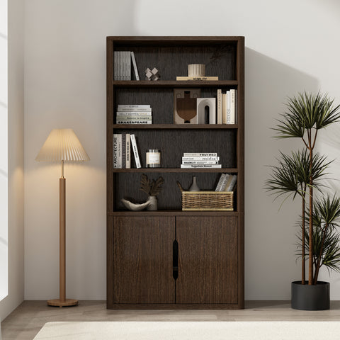 Manhattan Comfort Rivington Modern 40" Bookcase Cabinet in Walnut