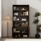 Manhattan Comfort Rivington Modern 40" Bookcase Cabinet in Walnut