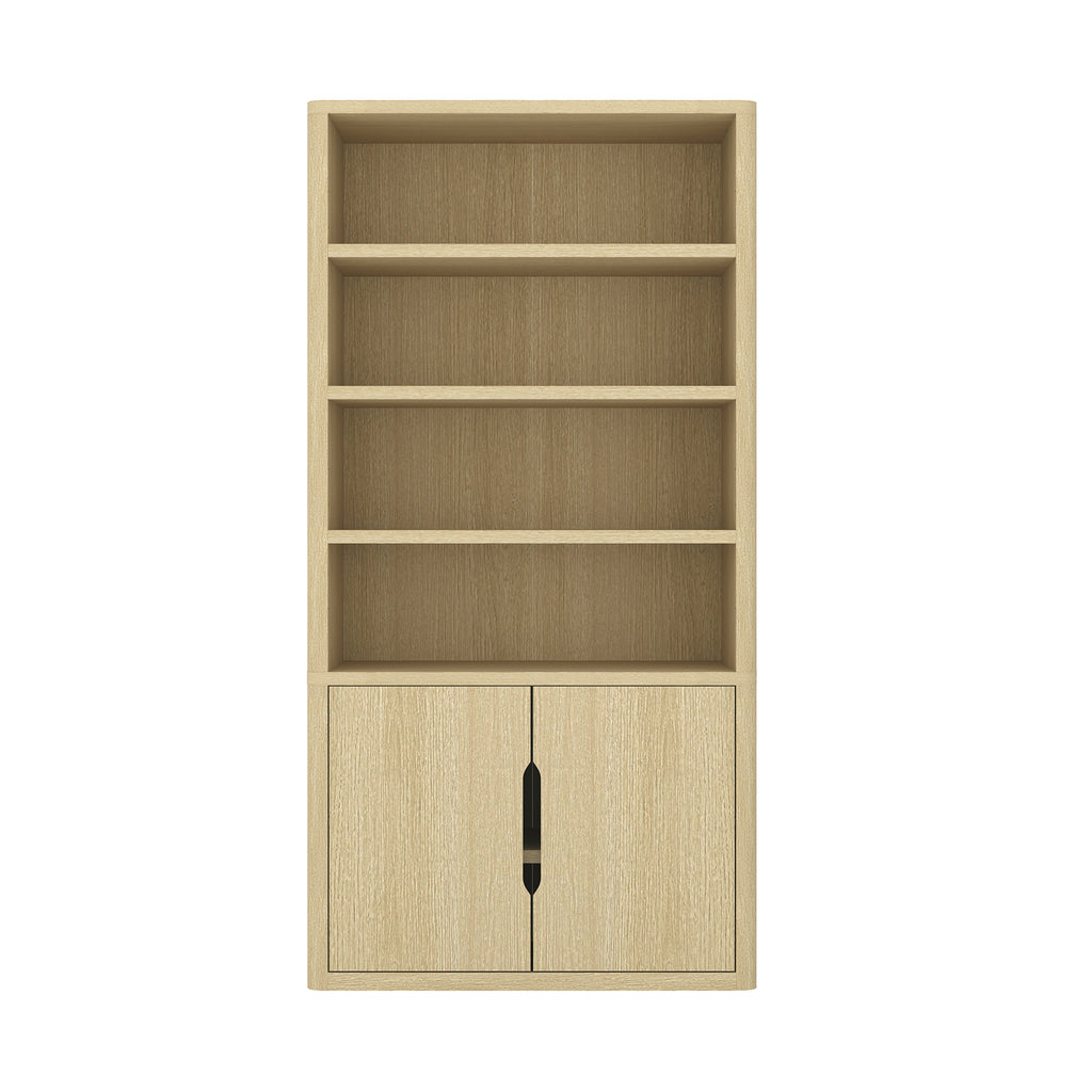 Manhattan Comfort Rivington Modern 40" Bookcase Cabinet in Natural Oak