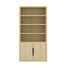 Manhattan Comfort Rivington Modern 40" Bookcase Cabinet in Natural Oak
