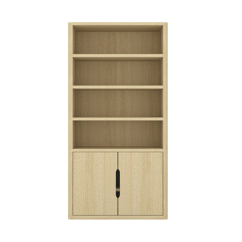 Manhattan Comfort Rivington Modern 40" Bookcase Cabinet in Natural Oak