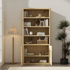 Manhattan Comfort Rivington Modern 40" Bookcase Cabinet in Natural Oak