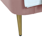 Manhattan Comfort Heather Mid-Century Modern Velvet Upholstered Twin Bed in Blush and Gold