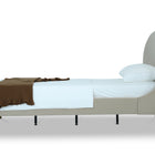 Manhattan Comfort Heather Mid-Century Modern Velvet Upholstered Twin Bed in Cream and Gold