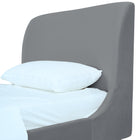 Manhattan Comfort Heather Mid-Century Modern Velvet Upholstered Twin Bed in Gray and Gold