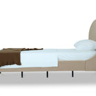 Manhattan Comfort Heather Mid-Century Modern Velvet Upholstered Twin Bed in Gold and Tan