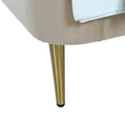 Manhattan Comfort Heather Mid-Century Modern Velvet Upholstered Twin Bed in Gold and Tan