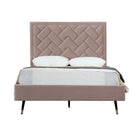 Manhattan Comfort Crosby Modern Velvet Upholstered Full Bed in Blush