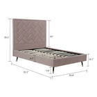 Manhattan Comfort Crosby Modern Velvet Upholstered Full Bed in Blush
