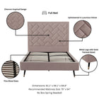 Manhattan Comfort Crosby Modern Velvet Upholstered Full Bed in Blush