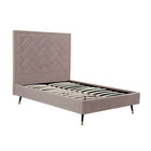 Manhattan Comfort Crosby Modern Velvet Upholstered Full Bed in Blush