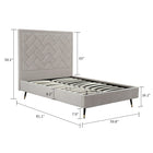 Manhattan Comfort Crosby Modern Velvet Upholstered Full Bed in Greige