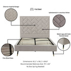 Manhattan Comfort Crosby Modern Velvet Upholstered Full Bed in Greige