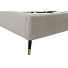 Manhattan Comfort Crosby Modern Velvet Upholstered Full Bed in Greige