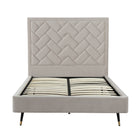 Manhattan Comfort Crosby Modern Velvet Upholstered Full Bed in Greige