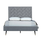 Manhattan Comfort Crosby Modern Velvet Upholstered Full Bed in Gray