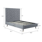 Manhattan Comfort Crosby Modern Velvet Upholstered Full Bed in Gray
