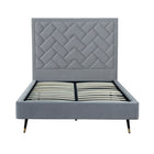 Manhattan Comfort Crosby Modern Velvet Upholstered Full Bed in Gray