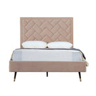 Manhattan Comfort Crosby Modern Velvet Upholstered Full Bed in Nude