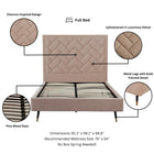 Manhattan Comfort Crosby Modern Velvet Upholstered Full Bed in Nude