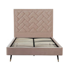 Manhattan Comfort Crosby Modern Velvet Upholstered Full Bed in Nude