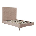 Manhattan Comfort Crosby Modern Velvet Upholstered Full Bed in Nude