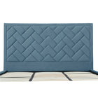 Manhattan Comfort Crosby Modern Velvet Upholstered King Bed in Blue