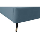 Manhattan Comfort Crosby Modern Velvet Upholstered King Bed in Blue